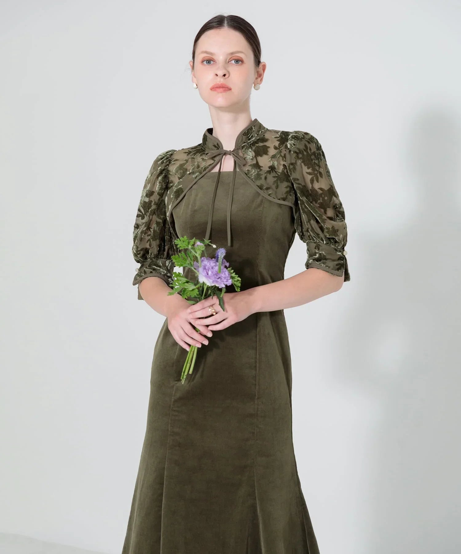 当日発送】花柄ボレロセットアップマーメイドドレス/パーティードレス