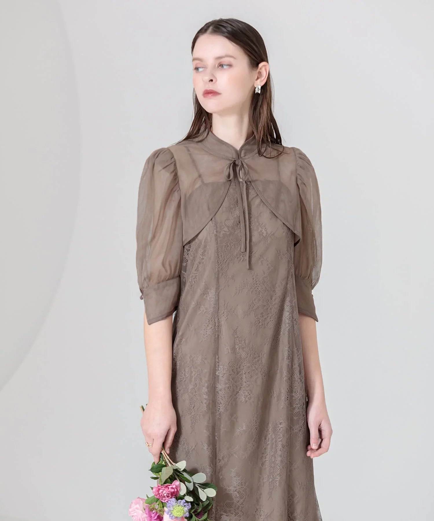 当日発送】花柄ボレロセットアップマーメイドドレス/パーティードレス