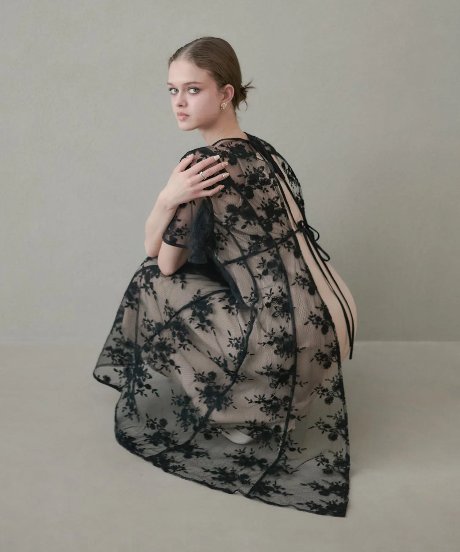 当日発送】花柄バックリボンワンピースセットアップワンピース結婚式ドレス