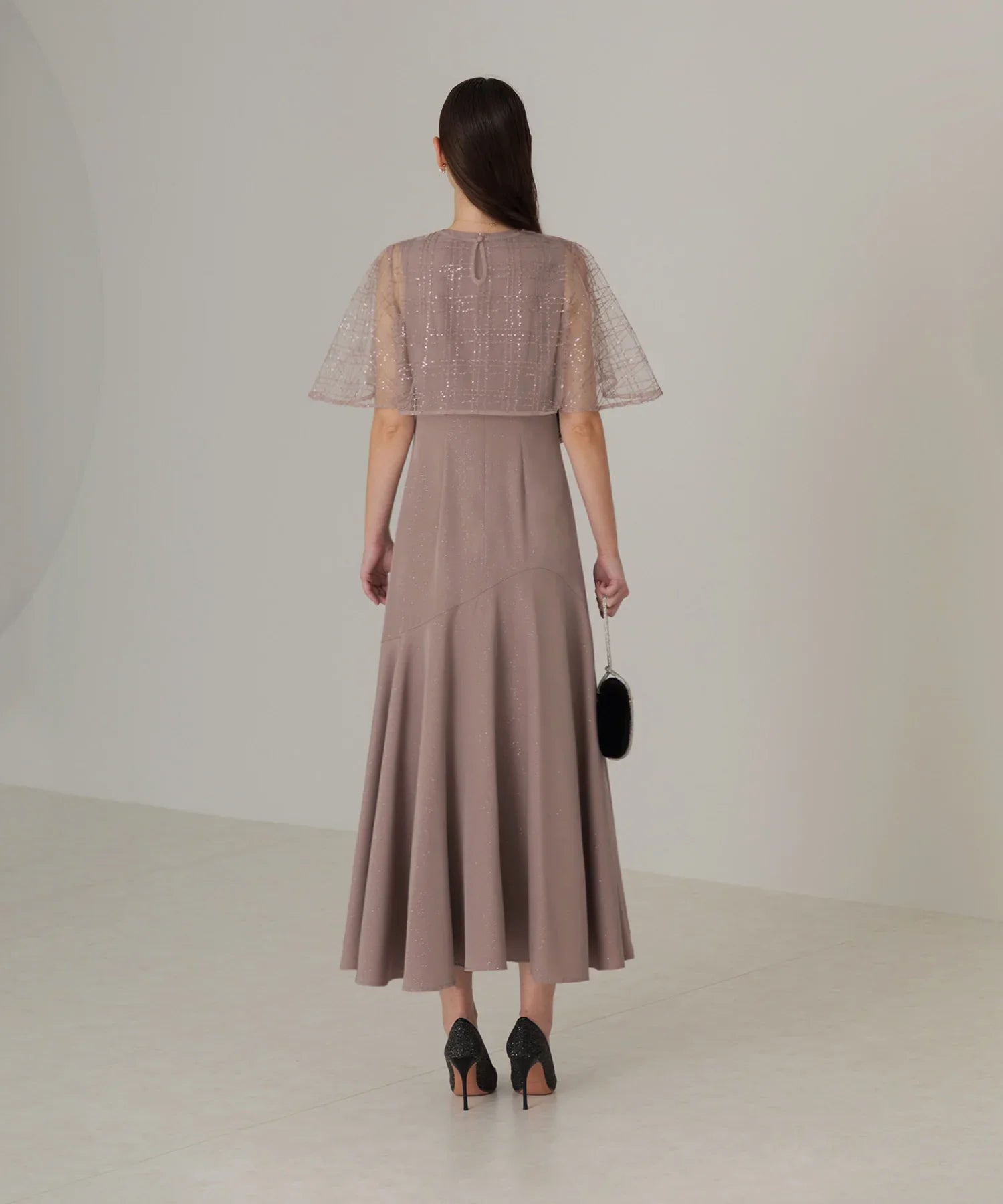 当日発送】チェックスパンコールボレロラメドレス/パーティードレス