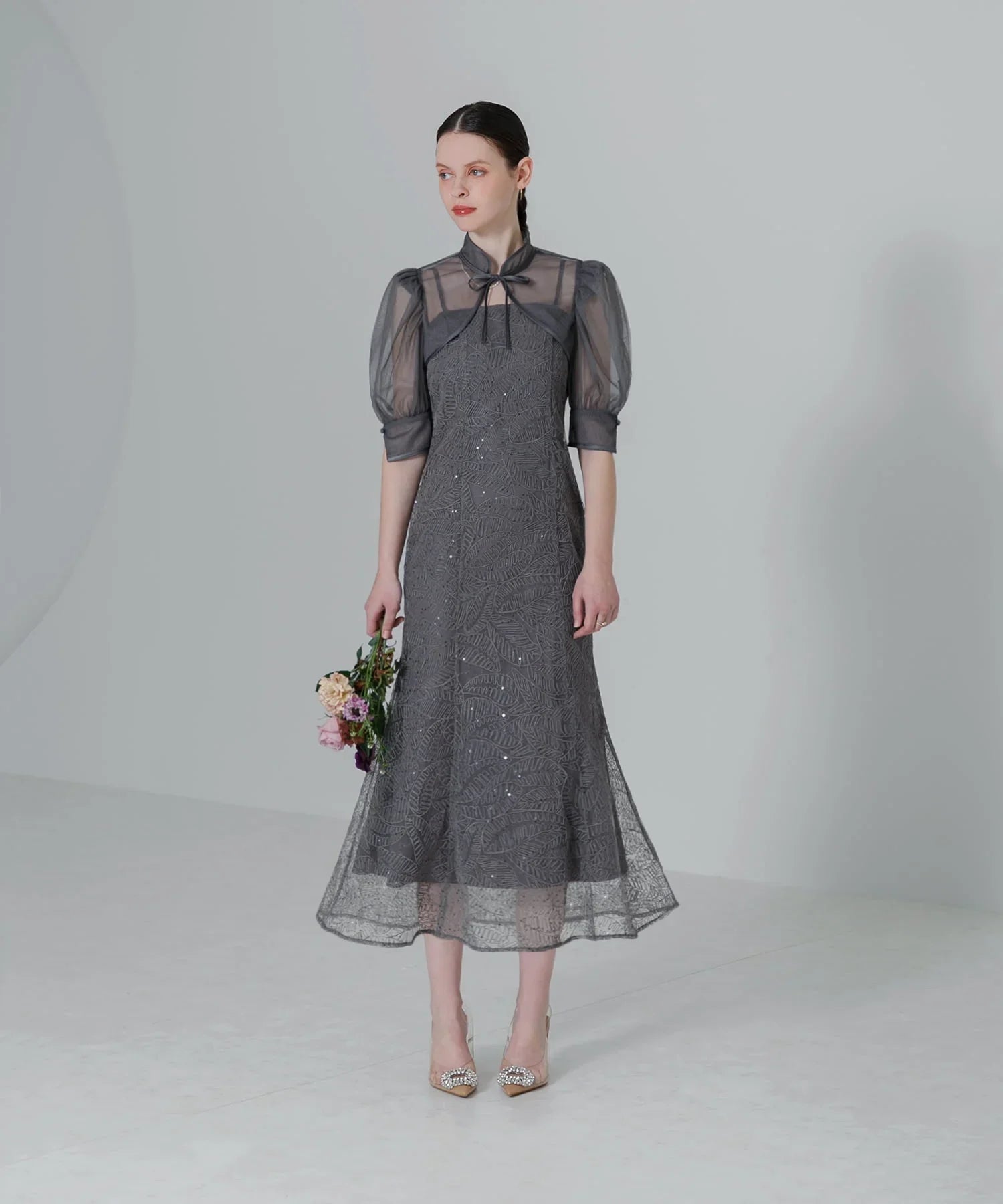 当日発送】スパンコールボタニカルマーメイドボレロ2WAYドレス