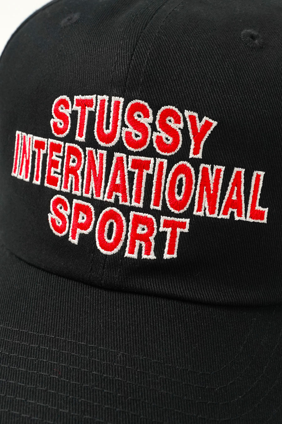 Stussy - BLACK MID-DEPTH INTERNATIONAL SPORT STRAPBACK CAP – LE