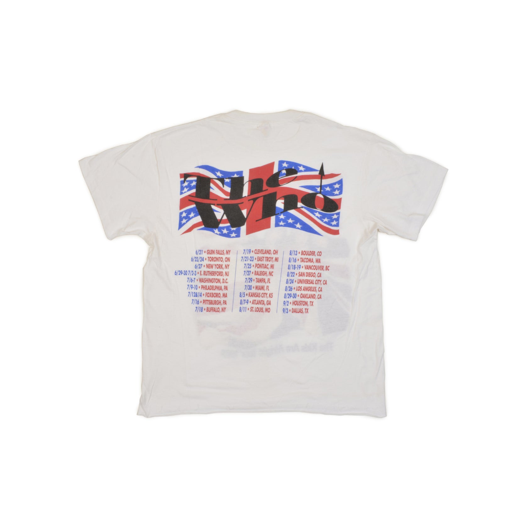 White Vintage T-Shirt - The Who The Kids Are Alright Tour 1989 - L