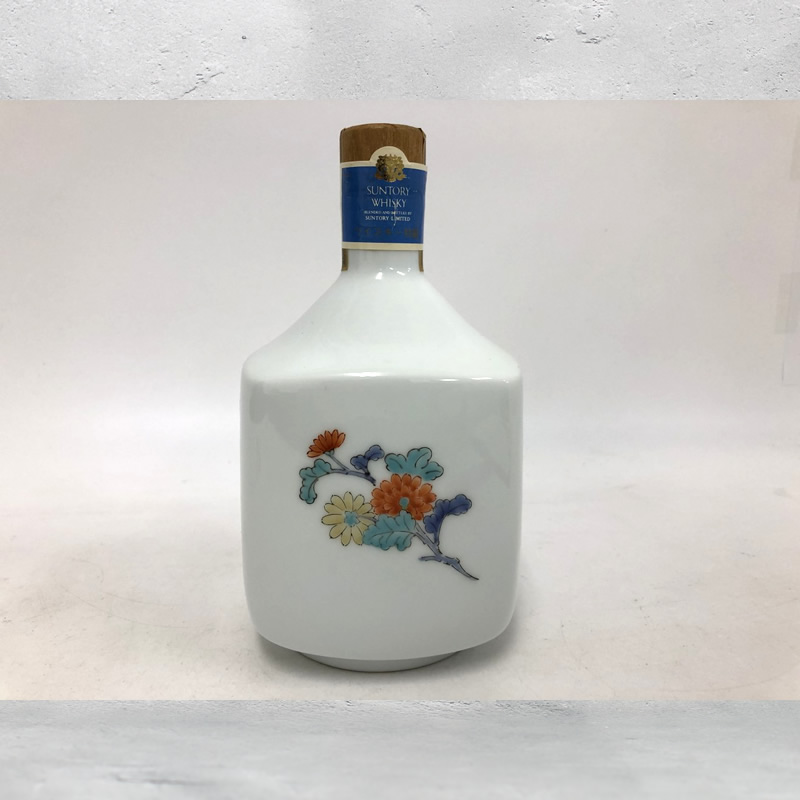 花柄陶器ウイスキーボトルサントリーウイスキーエクセレンス