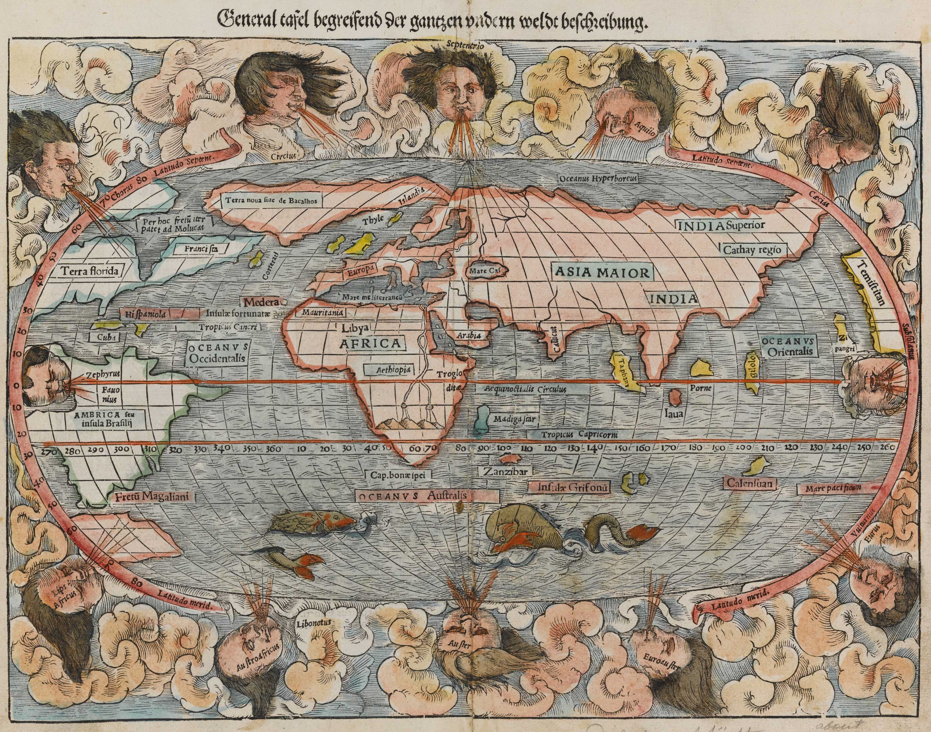 両半球世界地図 17世紀アンティーク地図 アンティーク 17世紀 ラテン語