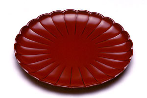 宮内庁御用達 漆器 山田平安堂】菊皿 古代朱（小） | 漆器 山田平安堂