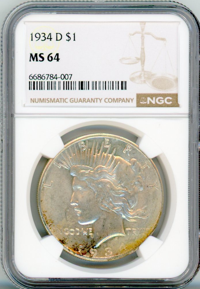 1934-D S$1 NGC MS64