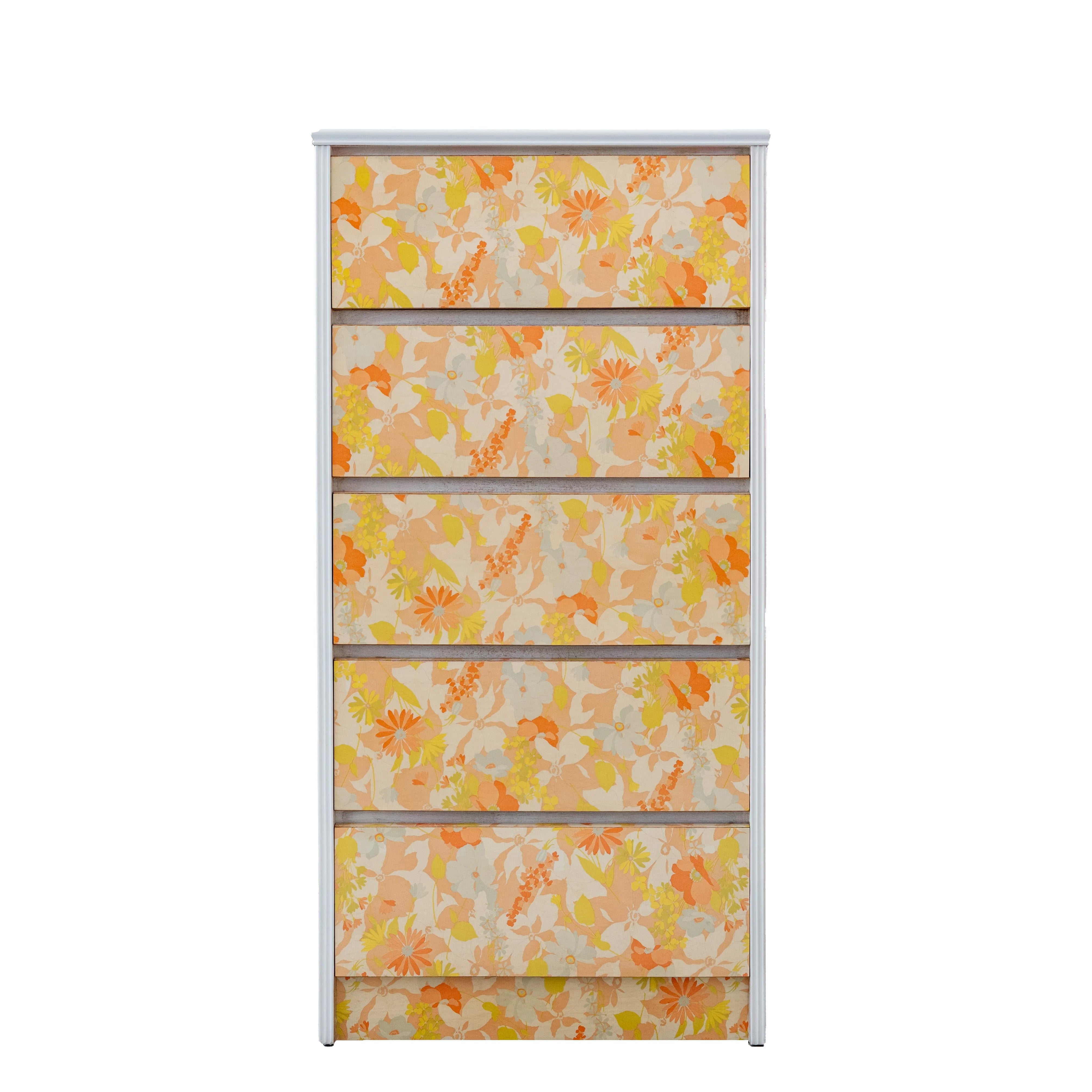 レトロポップ 花柄チェスト 5段 – 古道具オールドニュー商會
