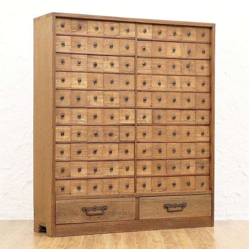 木製 引き出し 薬棚 薬箪笥 アンティーク風 レトロ 薬棚 薬箪笥 木製