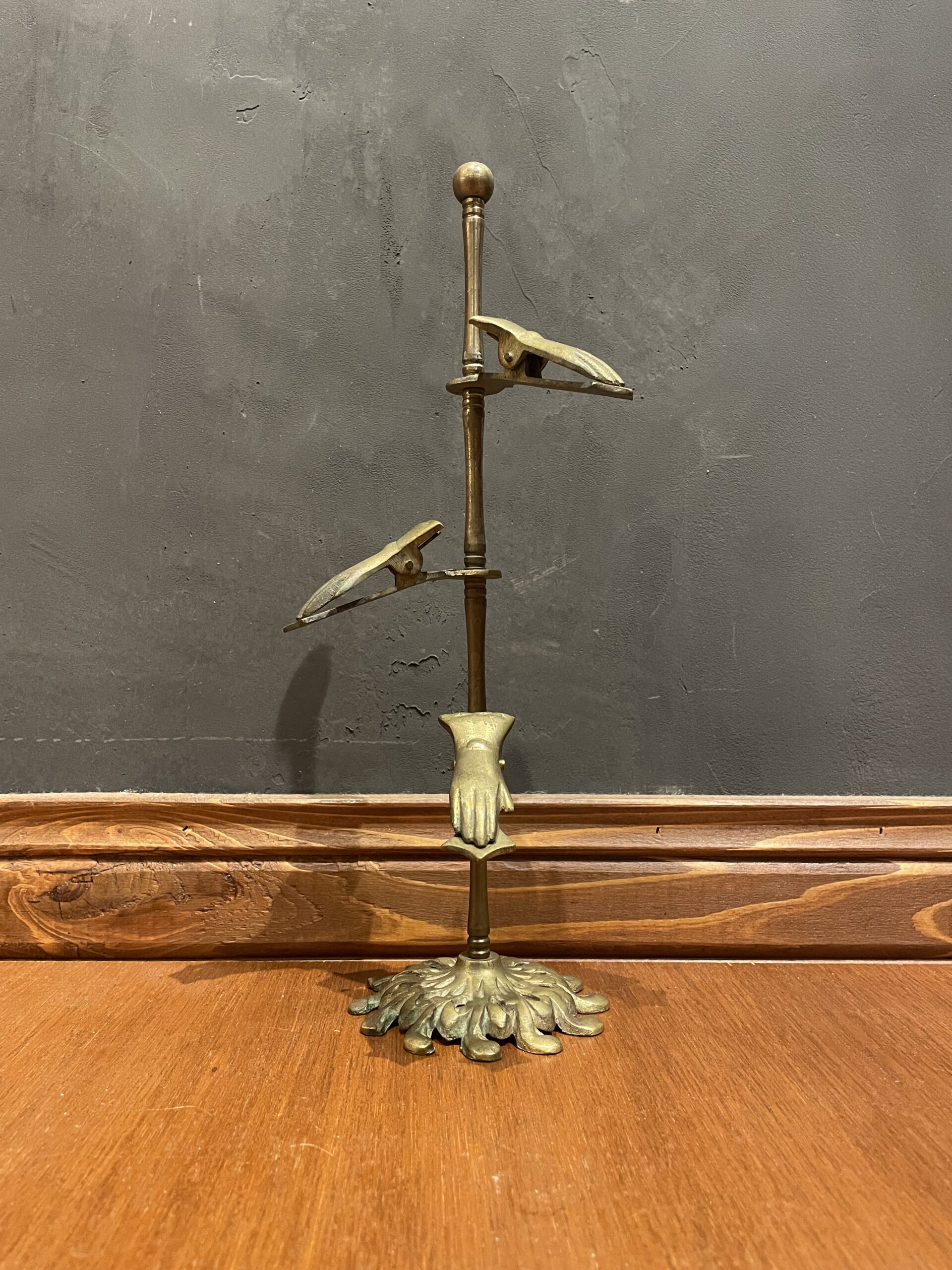 ビンテージ ブラスハンドモチーフクリップスタンド 手 アンティーク