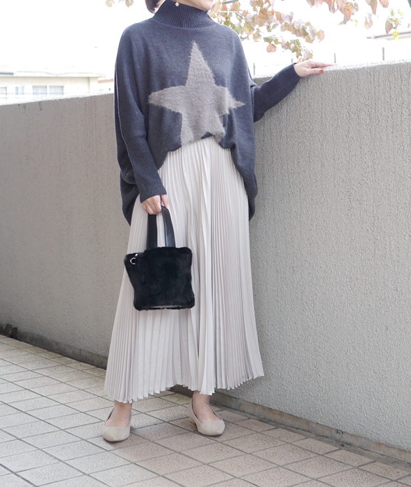 Priority(プライオリティ)プリーツガウチョパンツ・ベロア