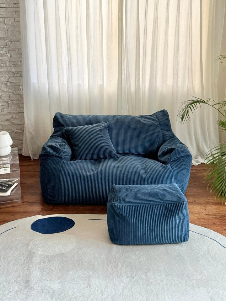 LOOSY 2人掛けビーズソファ Navy｜2人用ソファ おしゃれ 一人暮らし 二