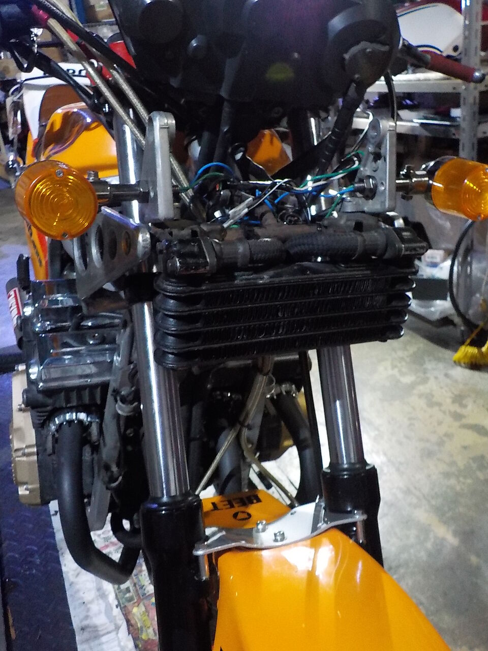 CBR400F 純正 角目 ライトステー ヘッドライト オイルクーラーステー