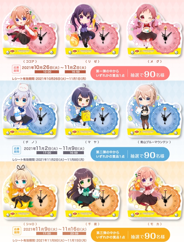 注文はうさぎですか？Liptonコラボアクリルクロックチノ