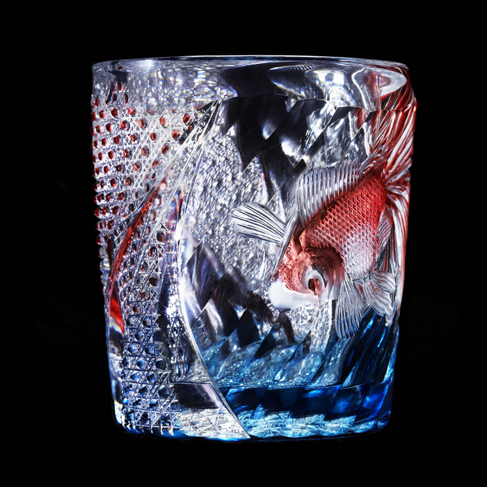 キ*ョ様 江戸切子 伝統工芸士但野英芳作 「蛇」 オールド