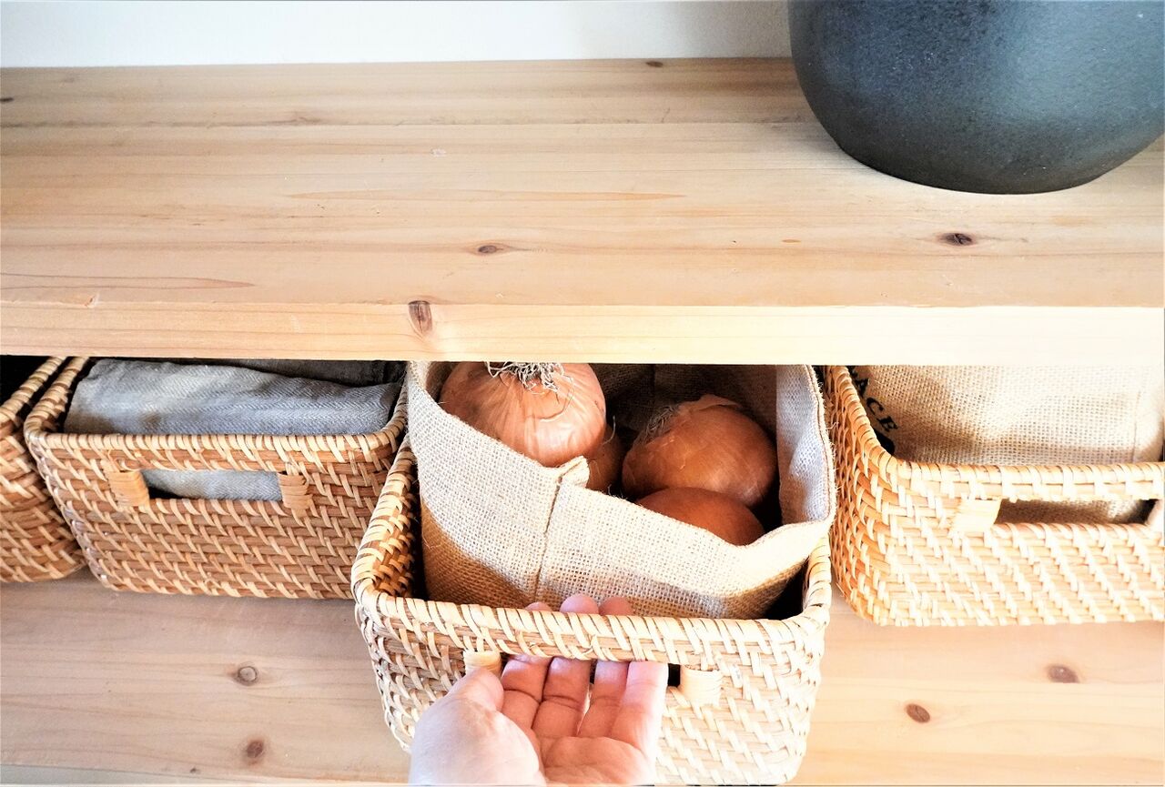 無印似!?ニトリのラタンバスケットでキッチンをおしゃれに収納♪ : 10