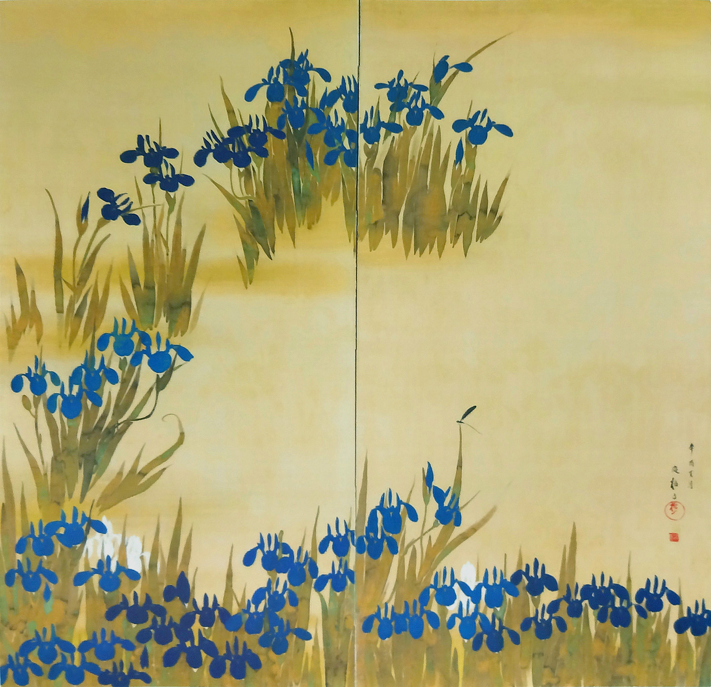 燕子花水鶏図 酒井抱一 酒井抱一作品 燕子花に水鶏図 F8サイズ