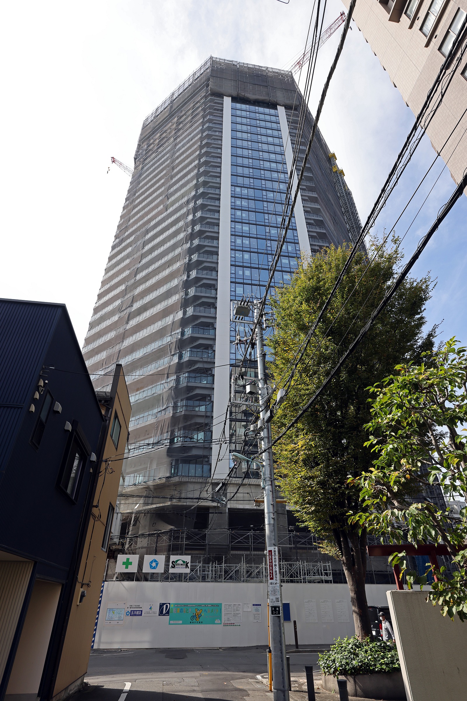 地上58階、高さ199.45m「グランドシティタワー月島」の建設状況！月島