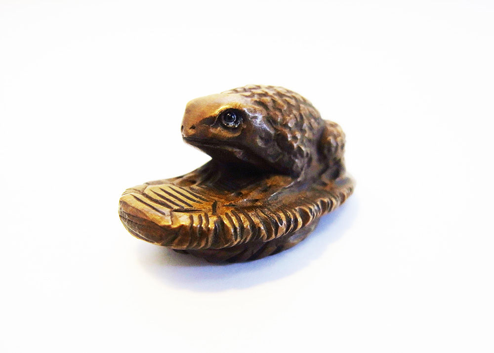 根付 蛙 カエル 木彫 彫刻 超絶技巧 ストラップ キーホルダー Yahoo