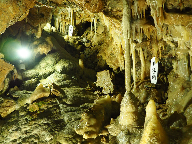 観光】学術的にも貴重なマカロニ鍾乳石のある夏はひんやり涼しい”当麻