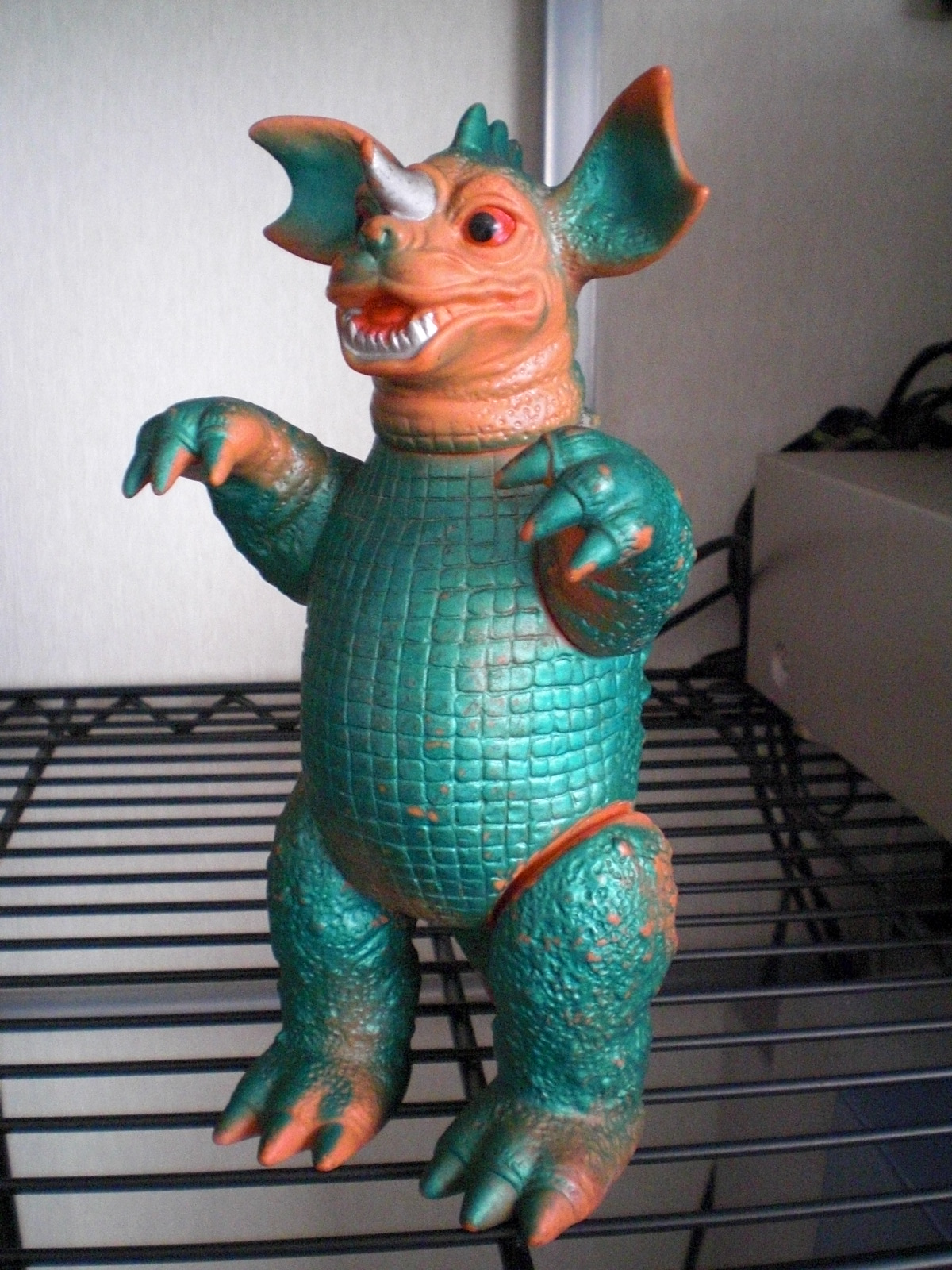 バラゴン マルサン スタンダードサイズ ツノ破損あり 全身メタグリーン