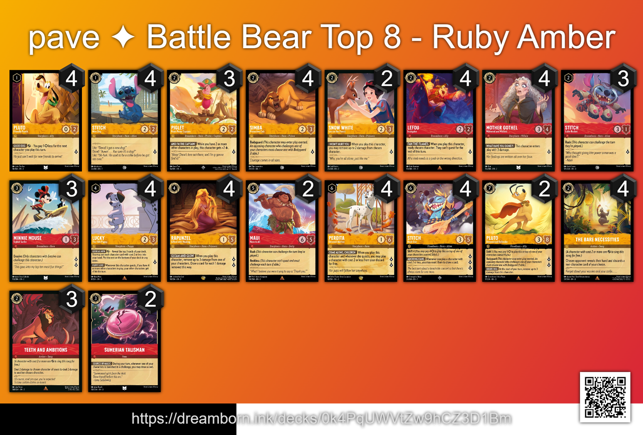 ロルカナ アンバースチール デッキ ラプンツェル スティッチ ルビー