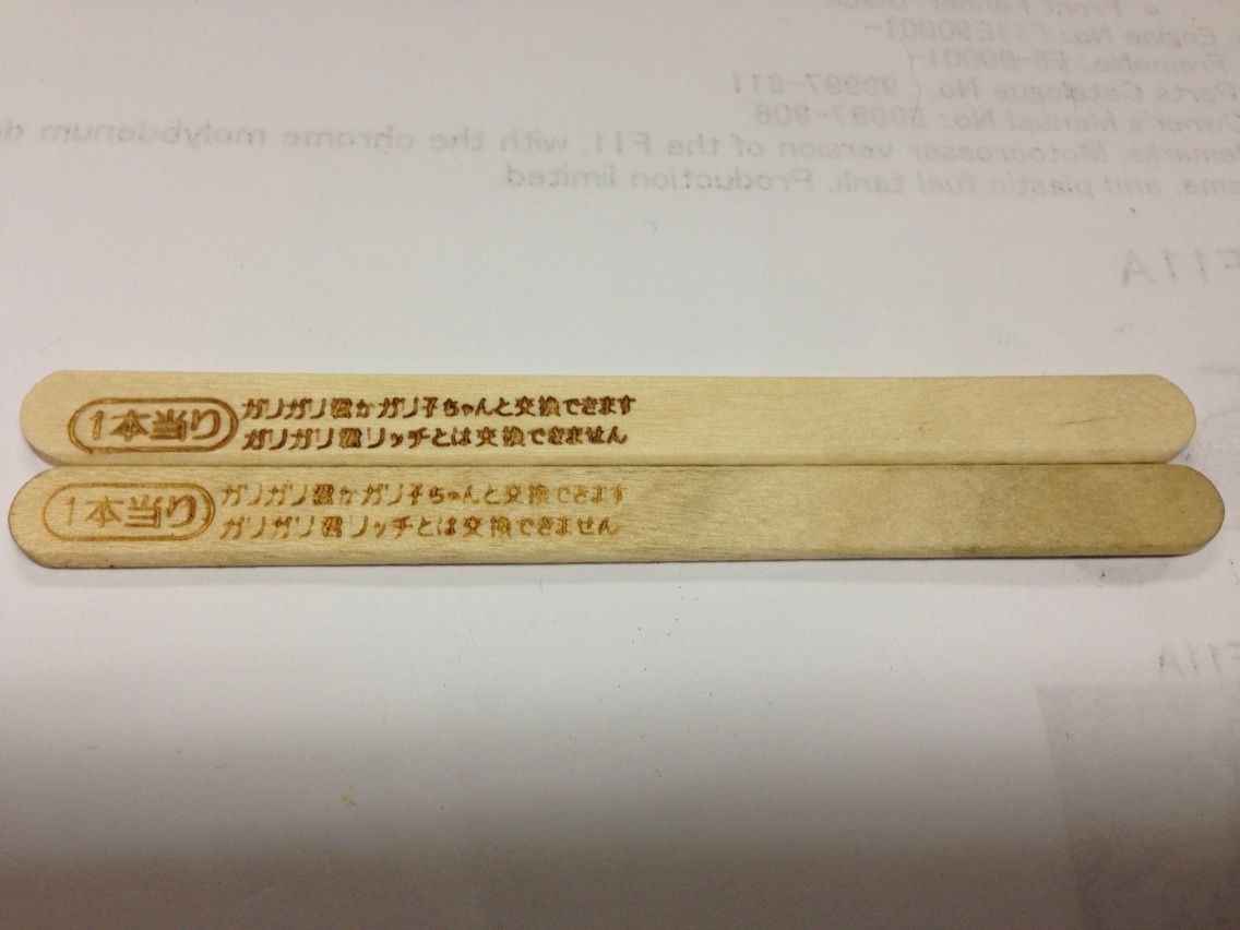 AKAGI ロゴ入り ガリガリ君 当たり棒2本