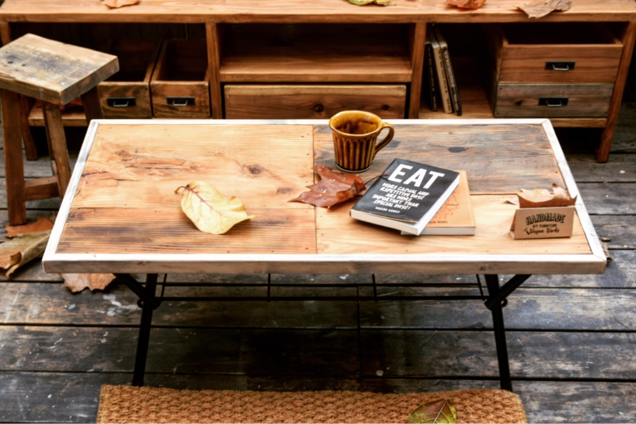 ☆ニトリの折り畳みテーブルをリメイク！キャンプにも使えるよ
