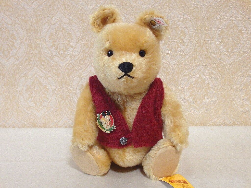 希少・美品！限定ピンバッジ付 シュタイフ プーさん 1994 ディズニー