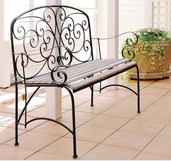 楽天市場】ベンチ ガーデンベンチ アイアン ウッド アンティーク調