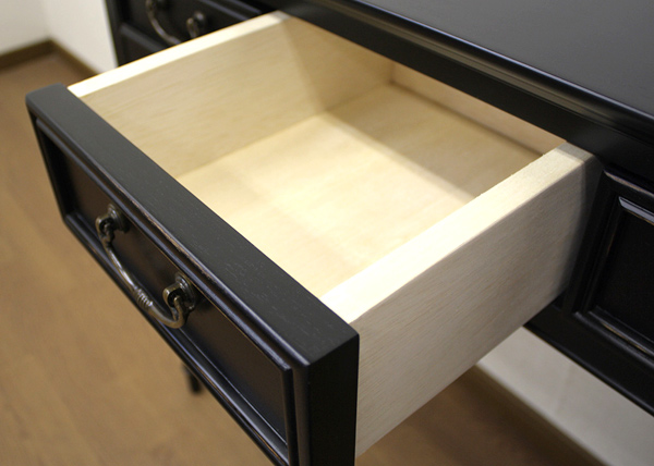 G1822 コンソールテーブル 飾り棚 デスク 引出し付き 真鍮取手 木製