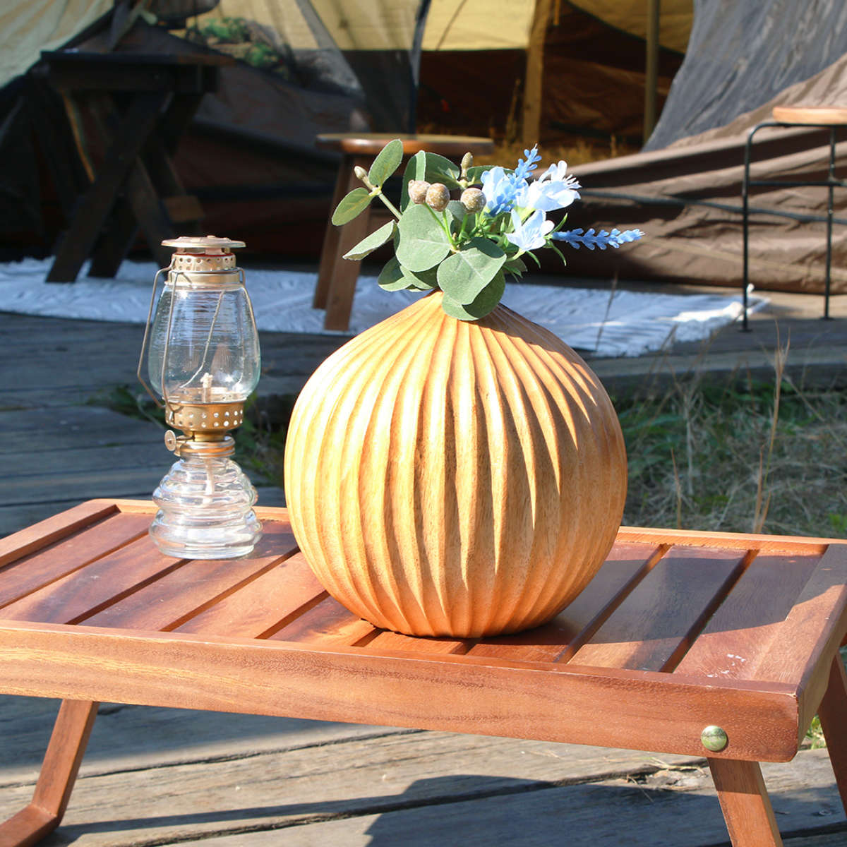 花瓶 マンゴーウッドフラワーベース ラウンドL （ 花びん 花器 ベース