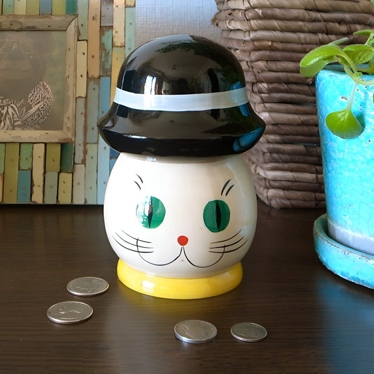 在庫処分特価】貯金箱 Semyon cat Bank Natural Black （ LH17669 セ