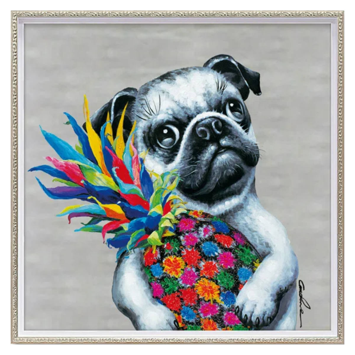 dショッピング |アートパネル オイルペイントアート 『カラフルパイン