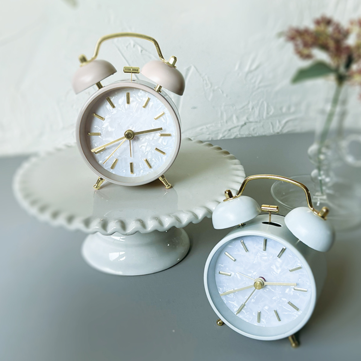 目覚まし時計 Marmo AC Bell 連続秒針 置き時計 （ アラーム アナログ