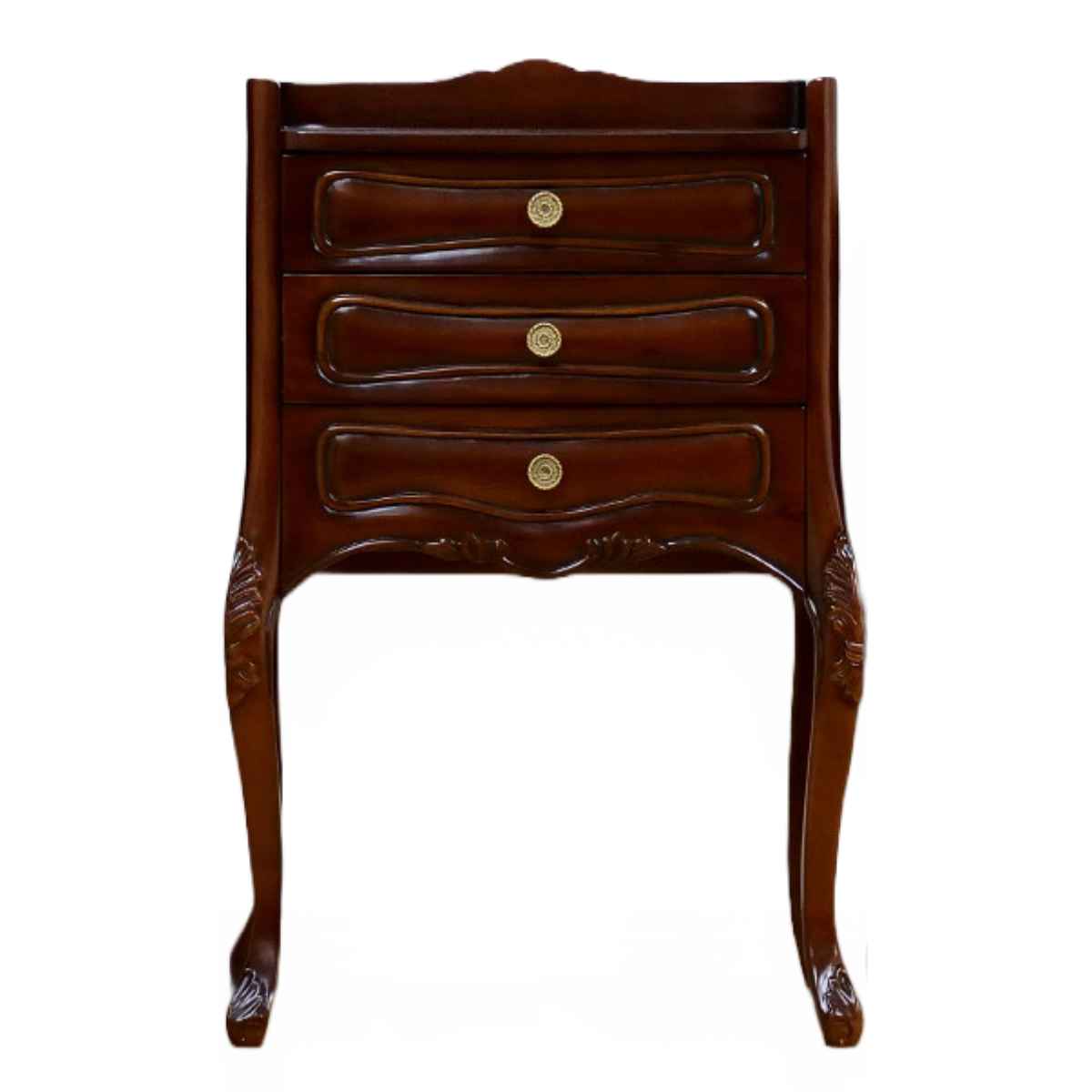 サイドチェスト 3段 猫脚 クラシック調 幅46cm （ 収納 チェスト