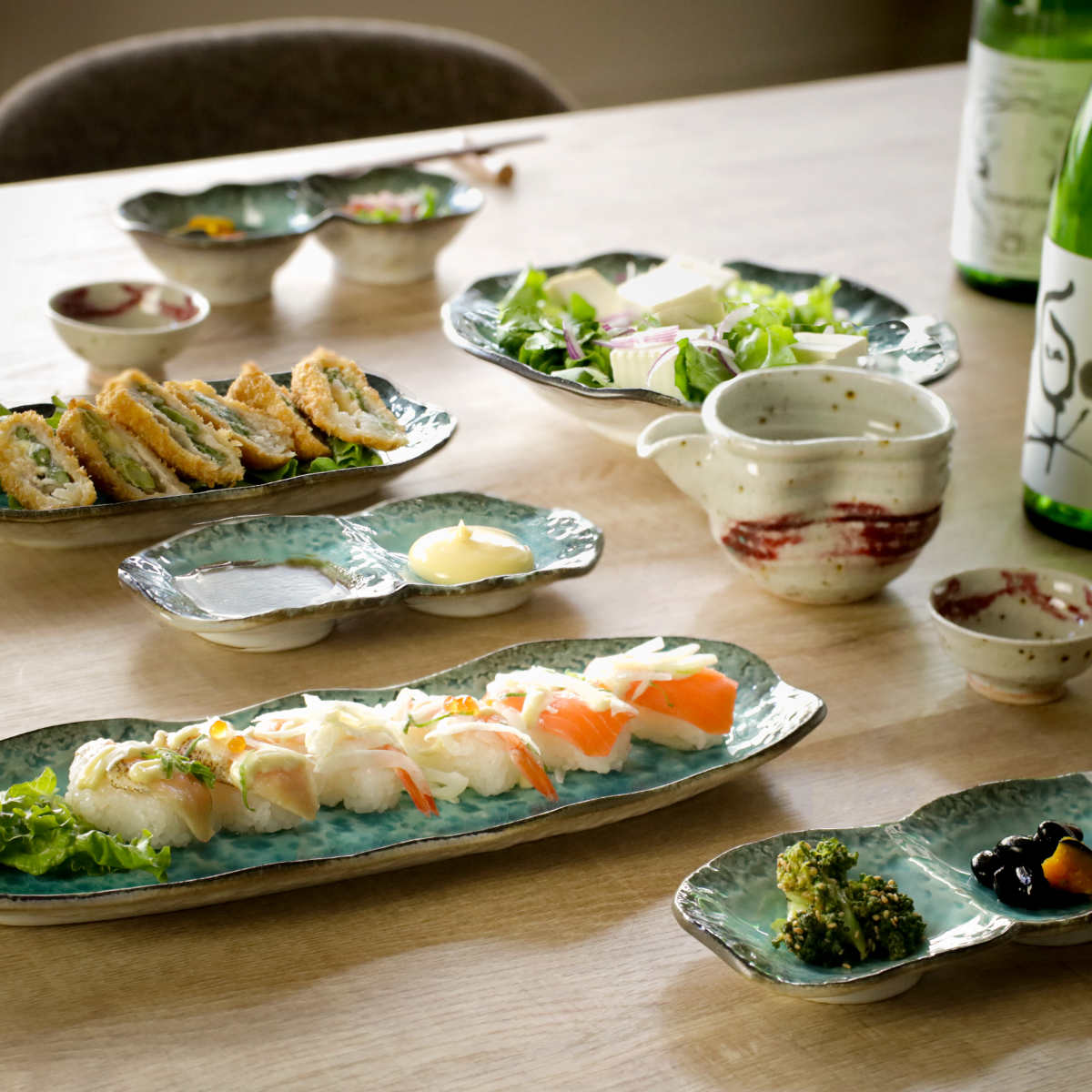 仕切り皿 19.5cm プレート 4つ仕切り KANADE 陶器 （ 電子レンジ対応