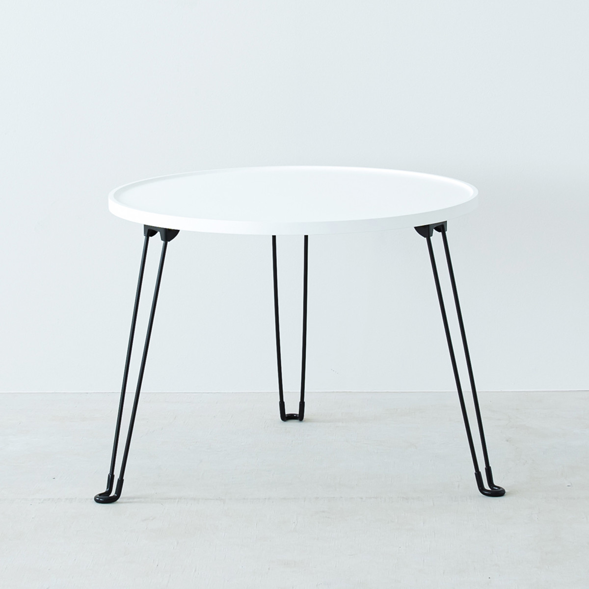 シンプルモダン ラウンドサイドテーブル φ500 白 ミッドセンチュリー