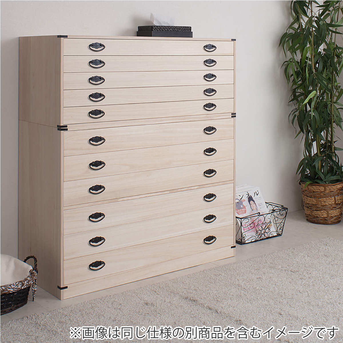 dショッピング |桐タンス 幅99.5cm 5段 上置き兼用 桐収納 衣装箱