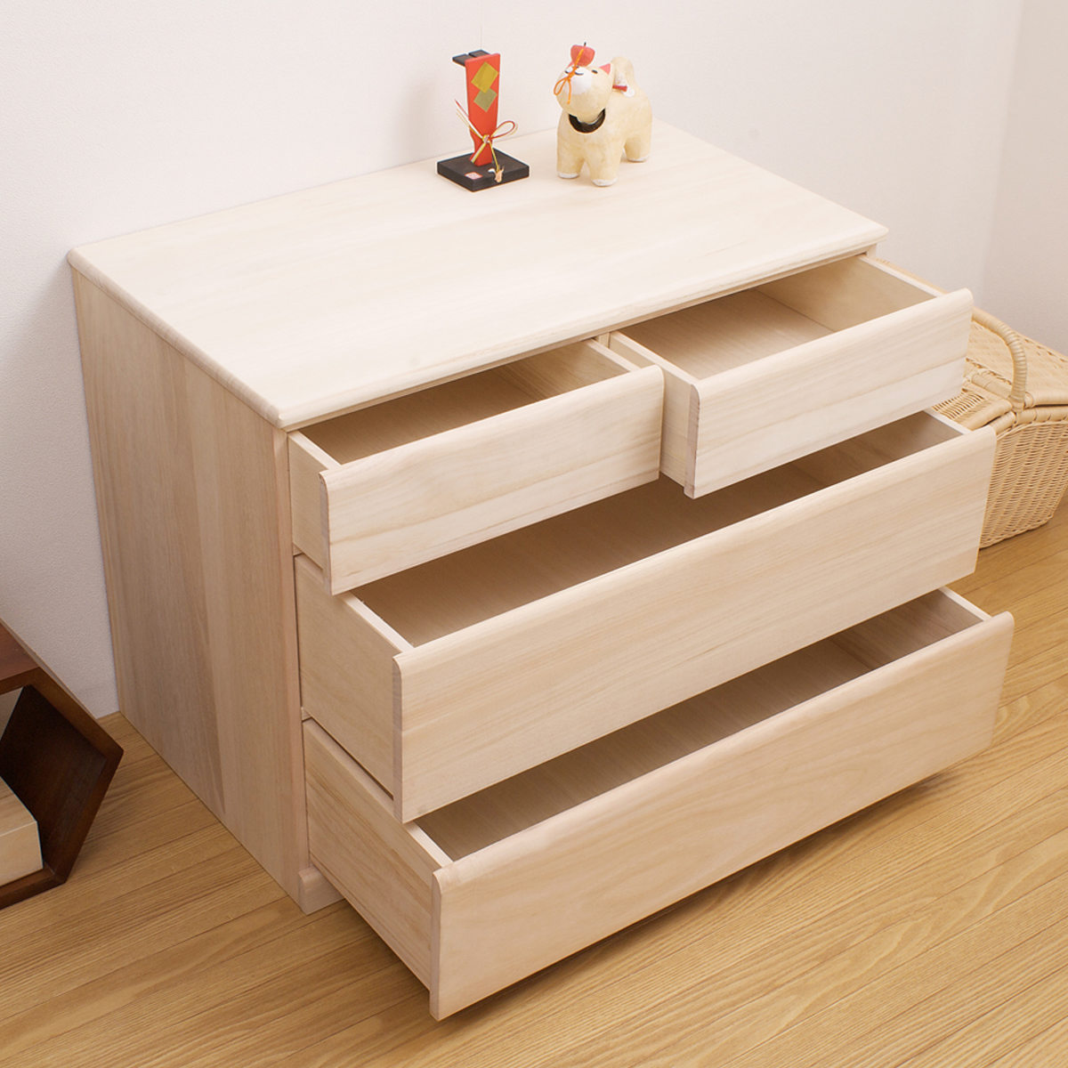 dショッピング |桐タンス 幅76.5cm 3段 キャスター付 日本製 完成品