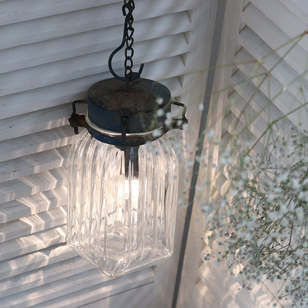 60s ビンテージ LEVITON 吊り下げ式 アンバーガラス ライト ランプ 60s