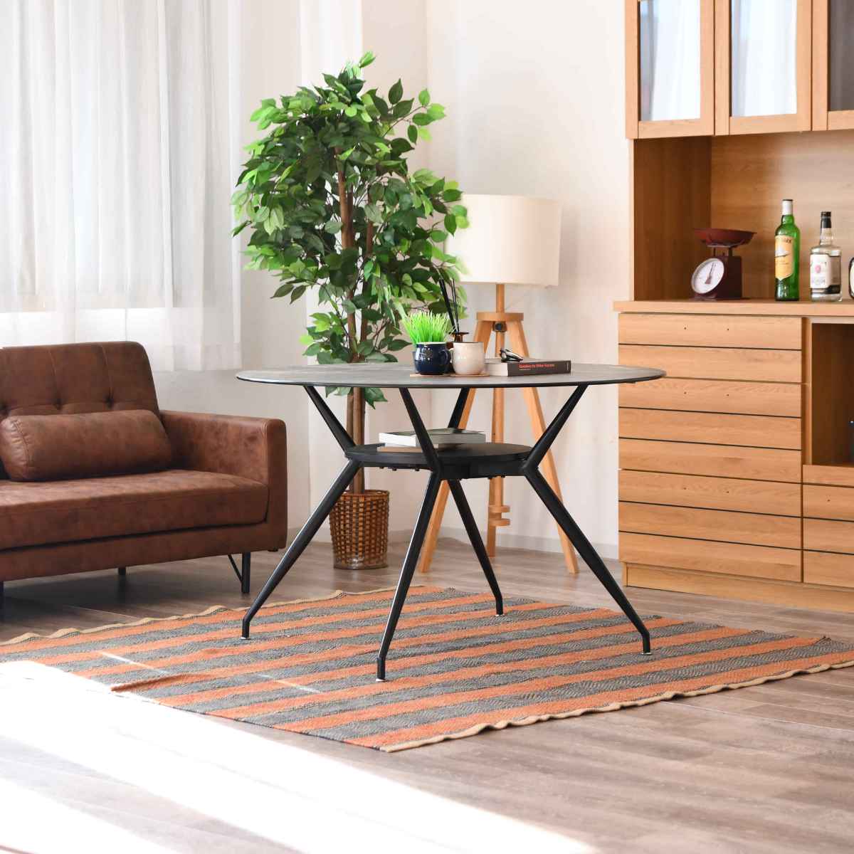 ミッドセンチュリー 4段 ガラステーブル 丸型テーブル サイドテーブル