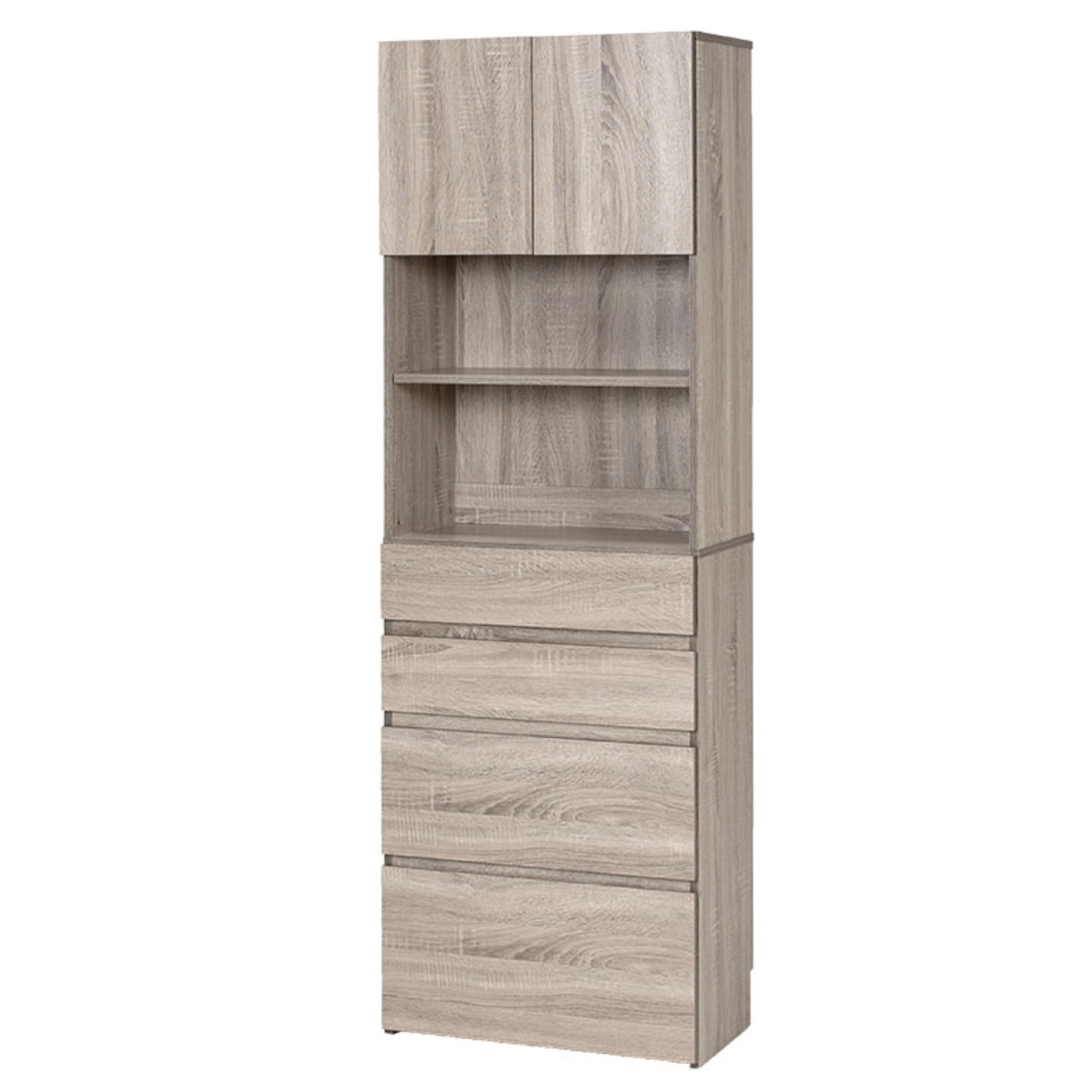 dショッピング |壁面収納 キャビネット オープン棚付 幅59cm （ 収納棚