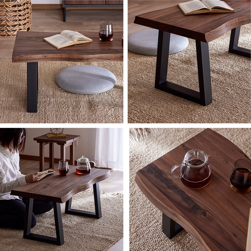 座卓 ローテーブル センターテーブル 90cm ウォールナット ブラウン