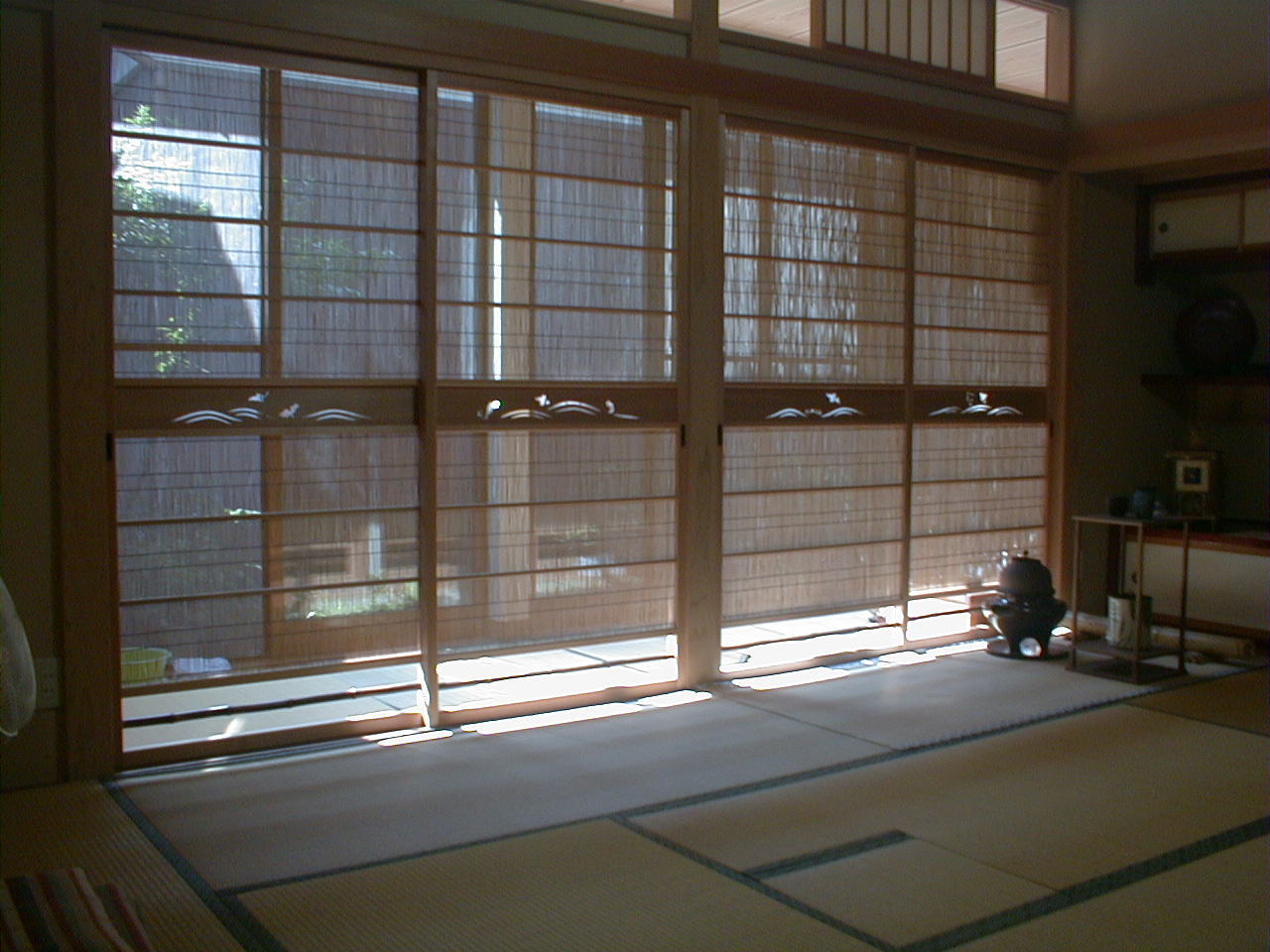 古い建具 1枚 簾戸 すど 葦戸よしど 夏障子 御簾戸