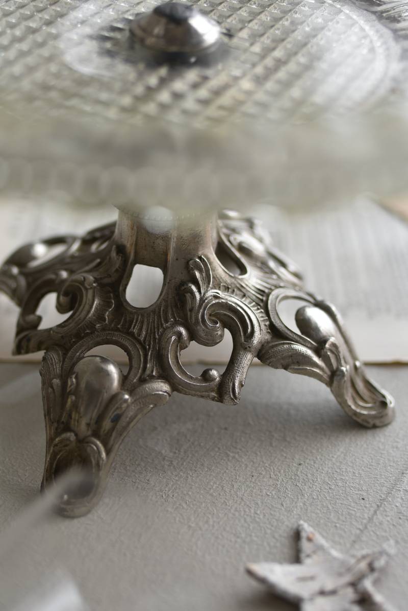 フランスアンティーク雑貨 ガラスコンポート.14 テーブルディスプレイ