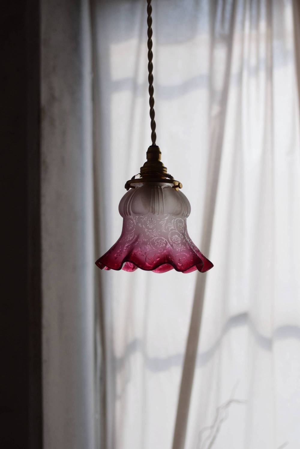 フランスアンティーク照明 ガラスシェードランプ.1 インテリア