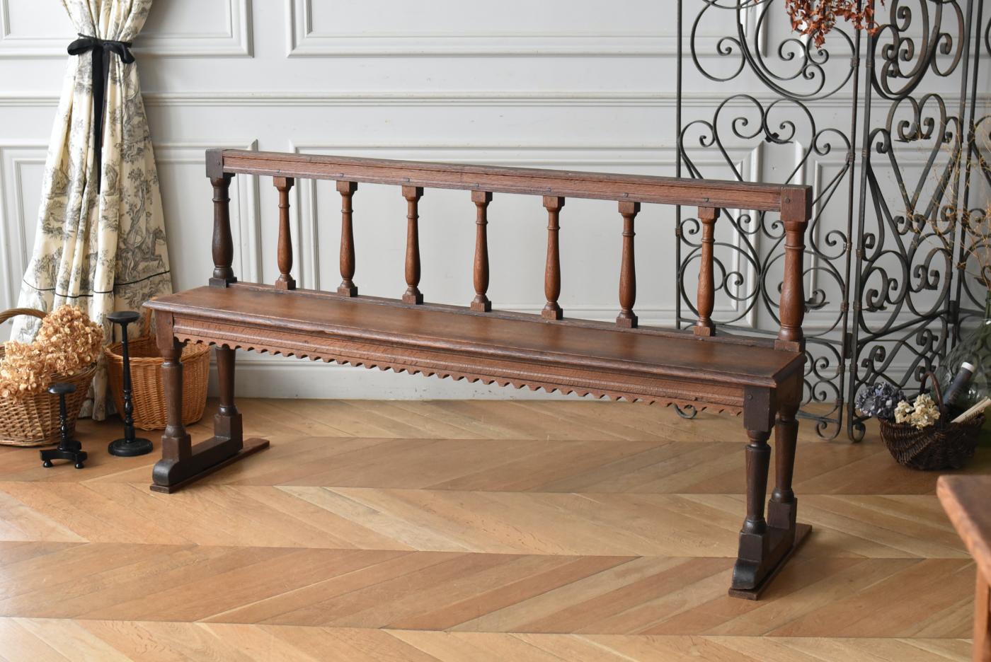 フランスアンティーク家具 アンティークベンチ フレンチチェア