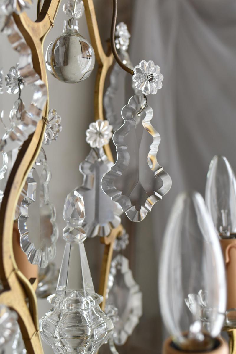 ケージ型4灯シャンデリア.3 フランスシャンデリア アンティークランプ