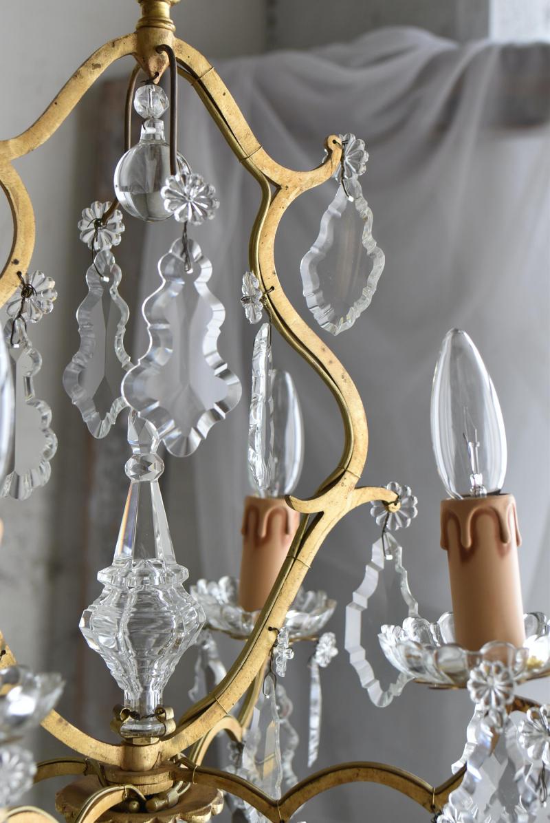 ケージシャンデリア 4灯 直付け ケージ型4灯シャンデリア.3 フランス